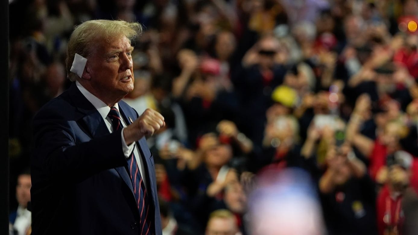 Donald Trump auf dem Nominierungsparteitag der Republikaner. Donald Trump auf dem Nominierungsparteitag der Republikaner.