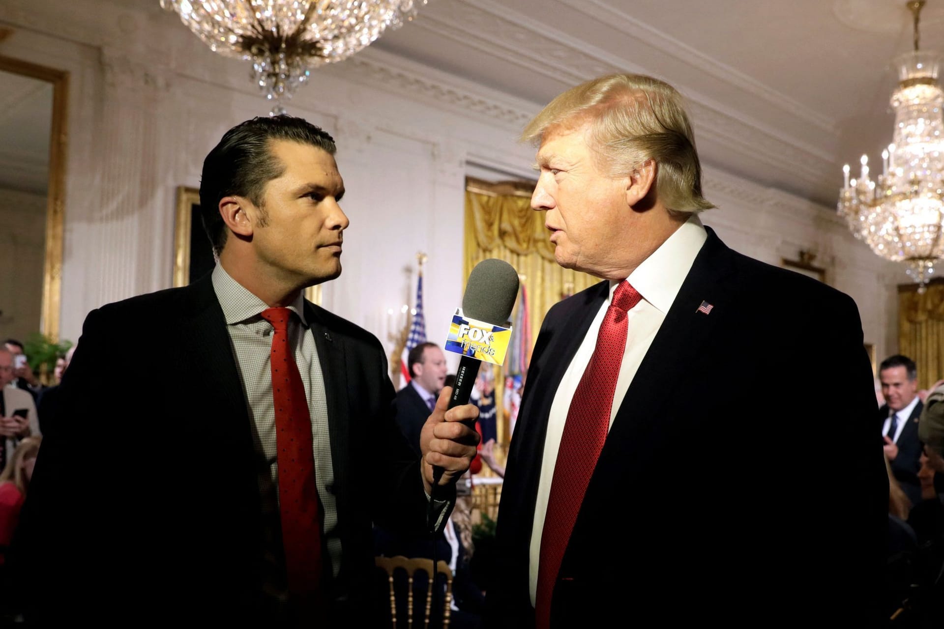 FILE PHOTO: U.S. President Donald Trump is interviewed by Fox and Friends co-host Pete Hegseth at the White House in Washington FILE PHOTO: U.S. President Donald Trump is interviewed by Fox and Friends co-host Pete Hegseth at the White House in Washington