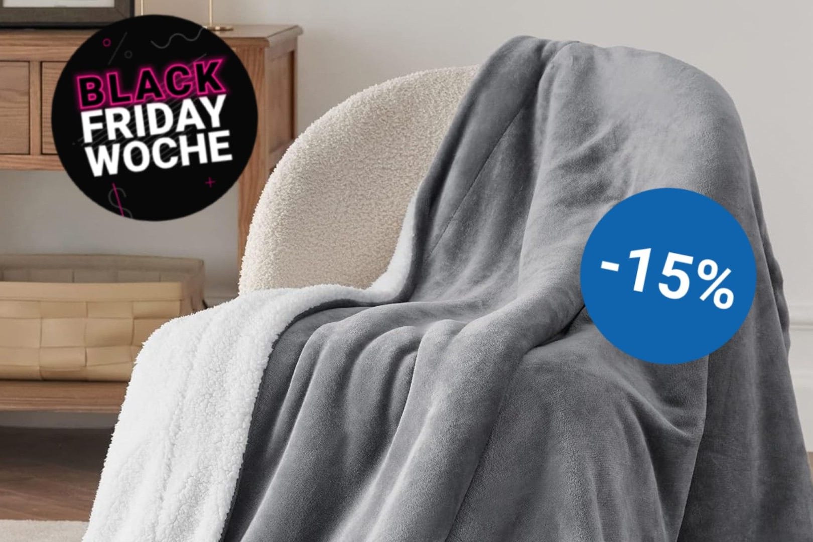 Die Kuscheldecke der Marke Bedsure, ist während der Black Week bei Amazon günstiger zu erhalten Die Kuscheldecke der Marke Bedsure, ist während der Black Week bei Amazon günstiger zu erhalten