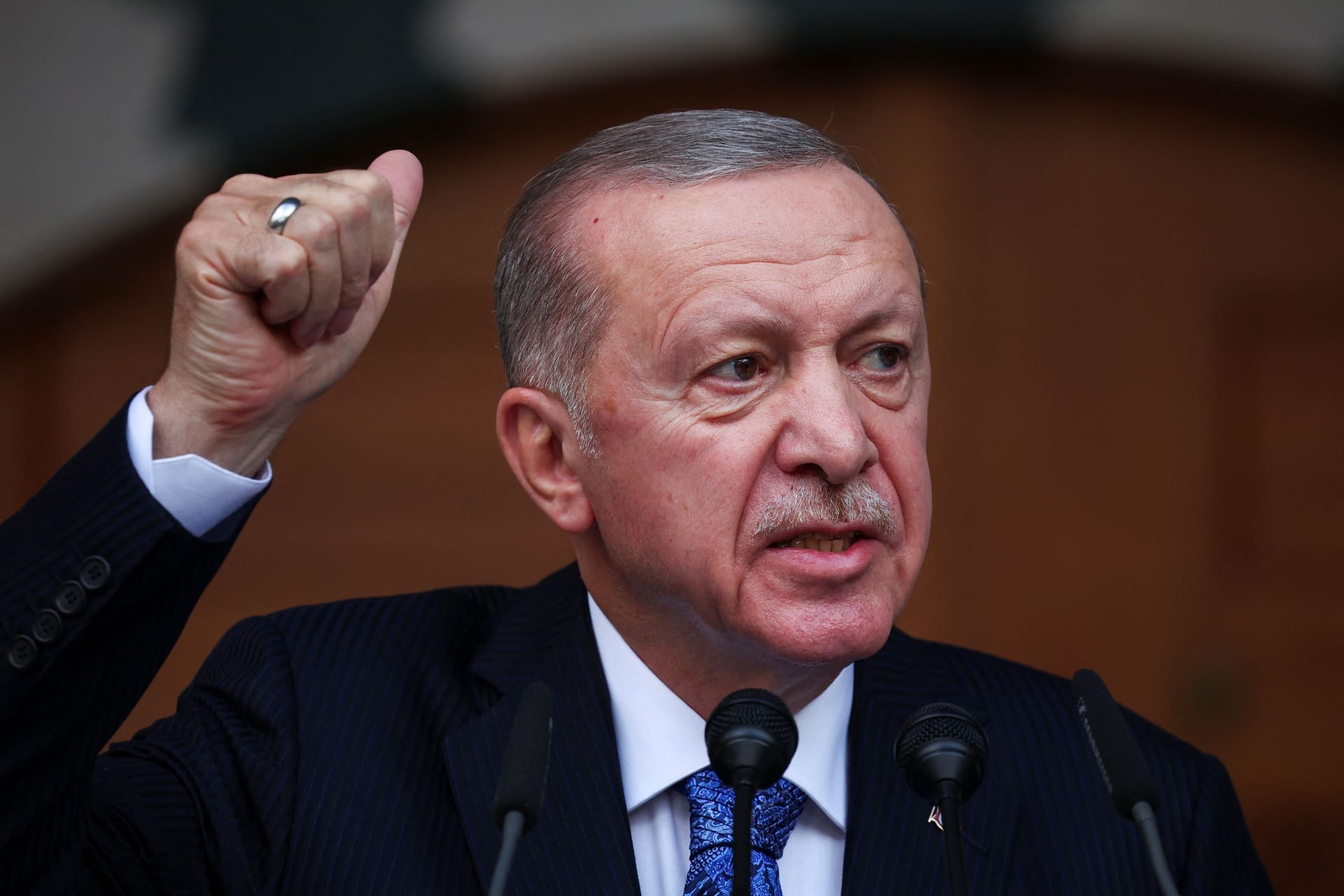 Recep Tayyip Erdoğan: Der türkische Präsident setzt erneut zum Angriff auf Nordsyrien an. Recep Tayyip Erdoğan: Der türkische Präsident setzt erneut zum Angriff auf Nordsyrien an.