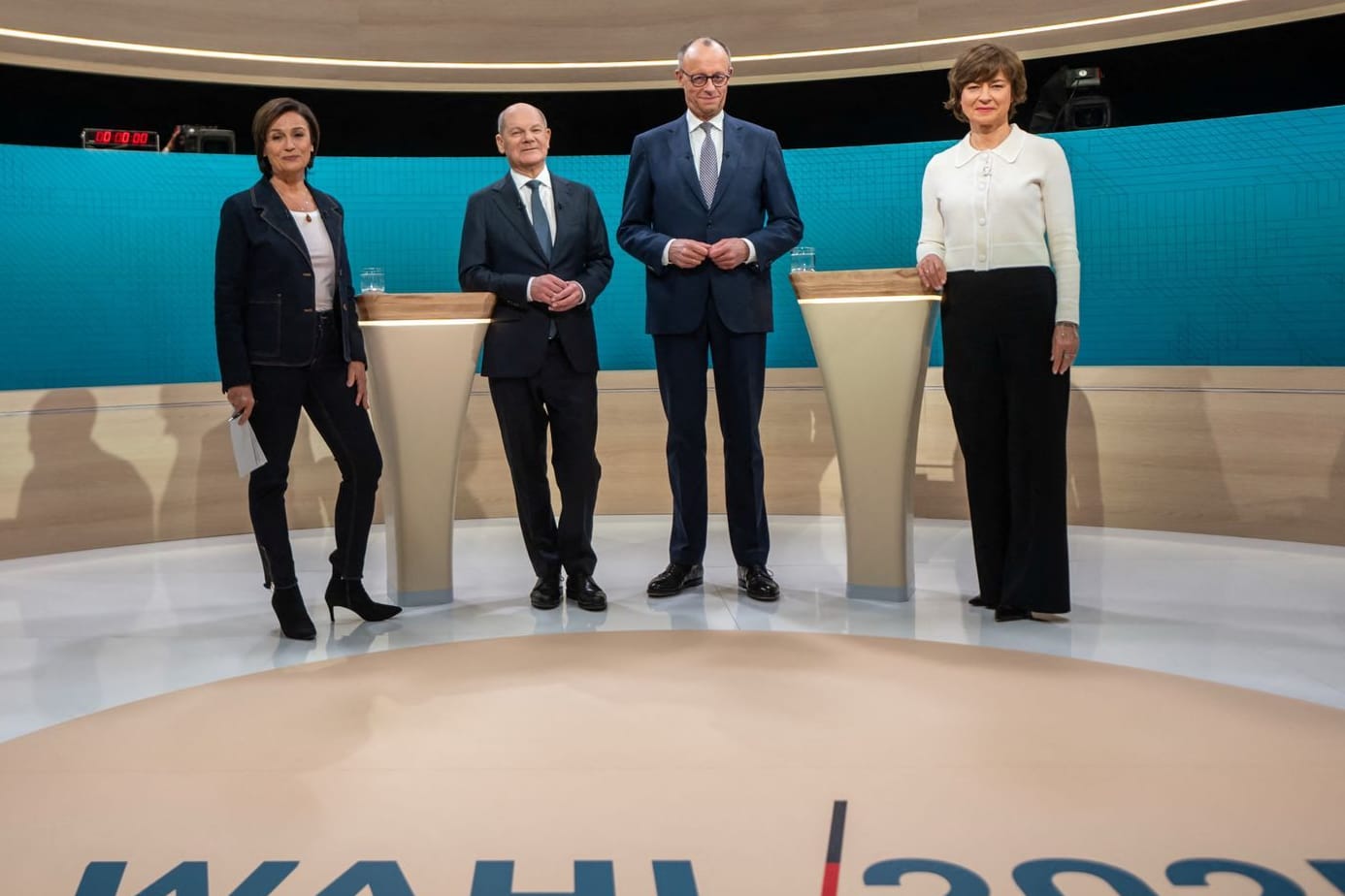 TV debate between German Chancellor Olaf Scholz and conservative challenger Friedrich Merz TV debate between German Chancellor Olaf Scholz and conservative challenger Friedrich Merz