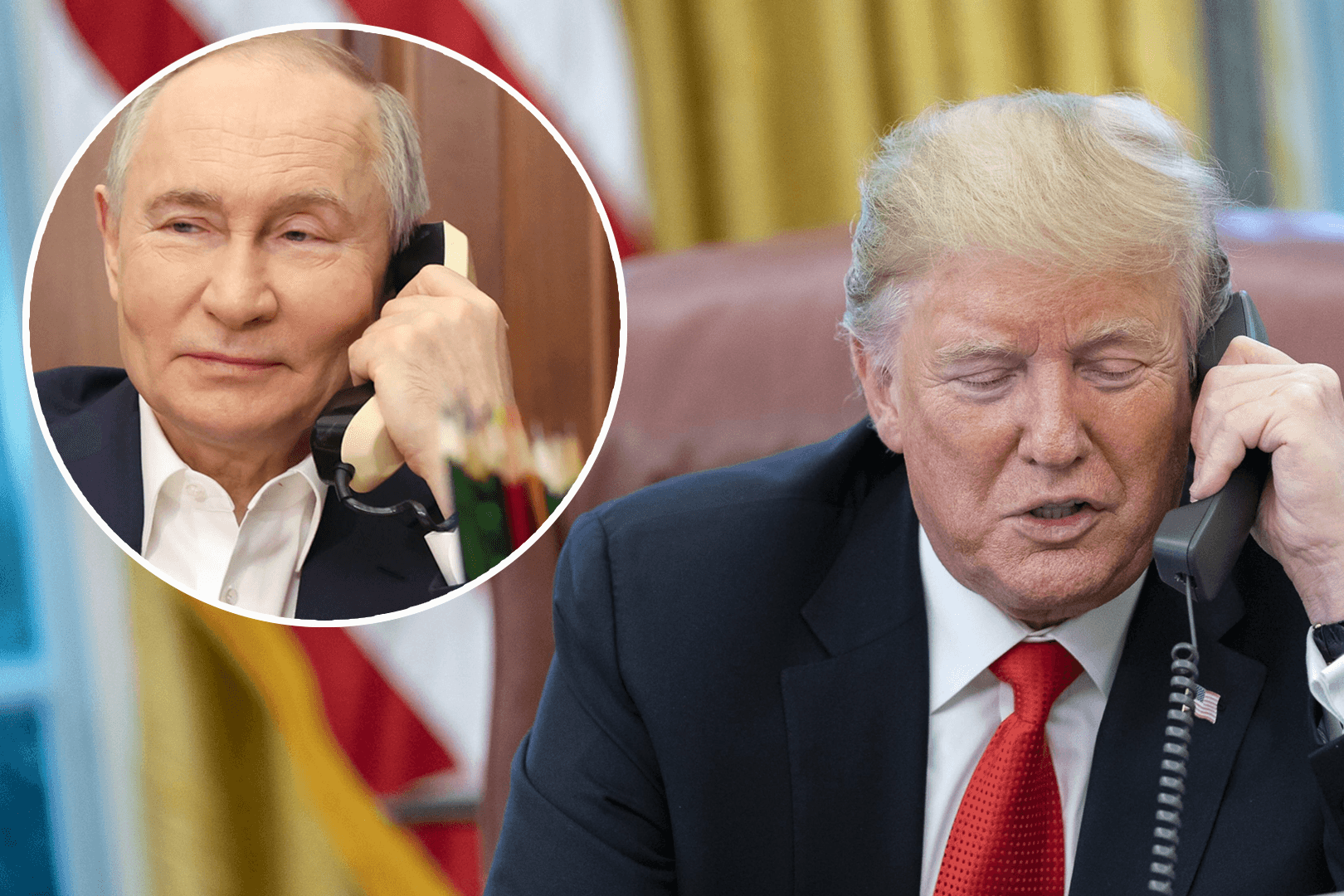 US-Präsident Donald Trump am Telefon im Oval Office des Weißen Hauses (Archivbild).