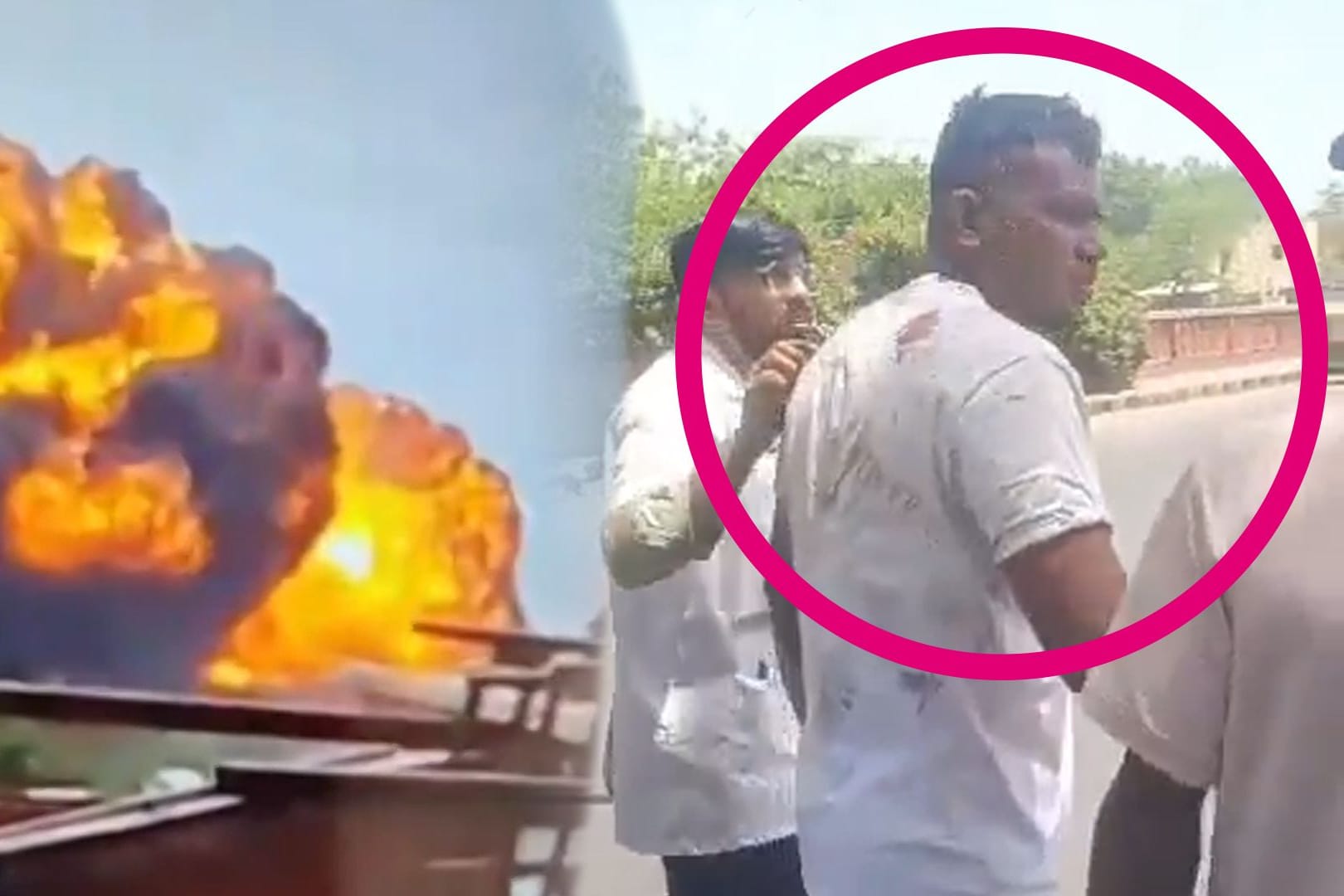 Beim Absturz der Air-India Maschine werden zahlreiche Tote befürchtet. Doch ein Mann hat den Unfall überlebt, wie diese Aufnahmen zeigen sollen.